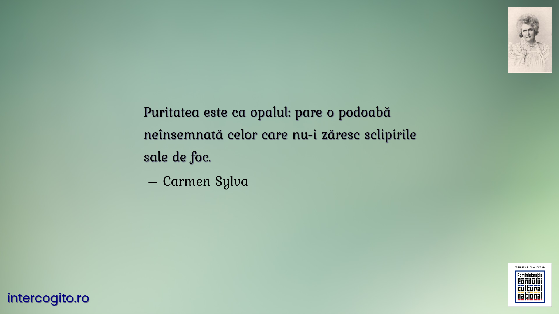 Puritatea este ca opalul: pare o podoabă neînsemnată celor care nu-i zăresc sclipirile sale de foc.