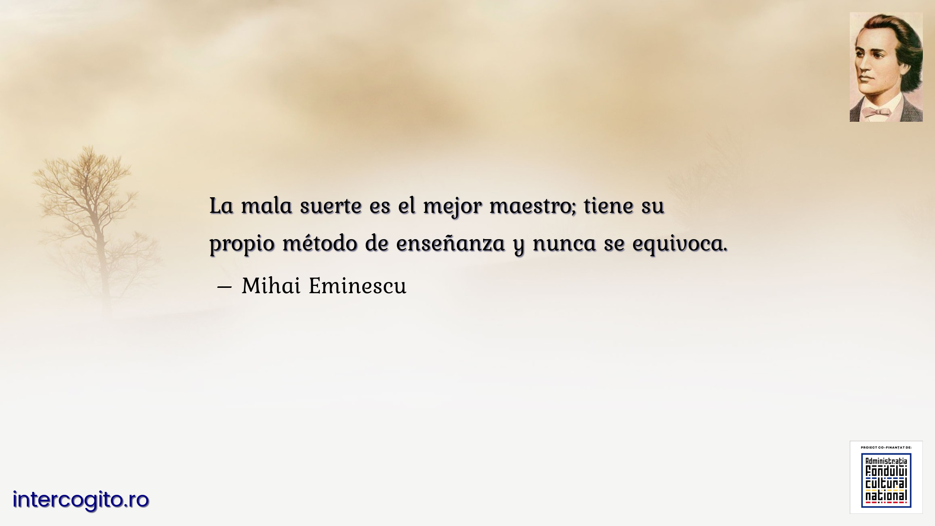 La mala suerte es el mejor maestro; tiene su propio método de enseñanza y nunca se equivoca.