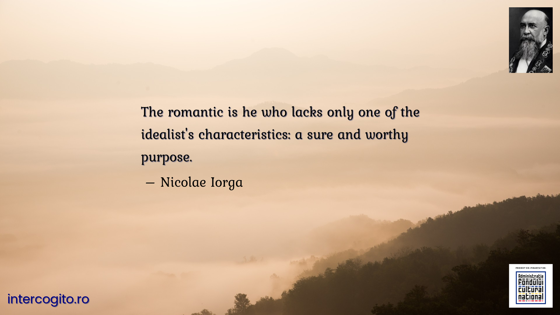 The romantic is he who lacks only one of the idealist's characteristics: a sure and worthy purpose.