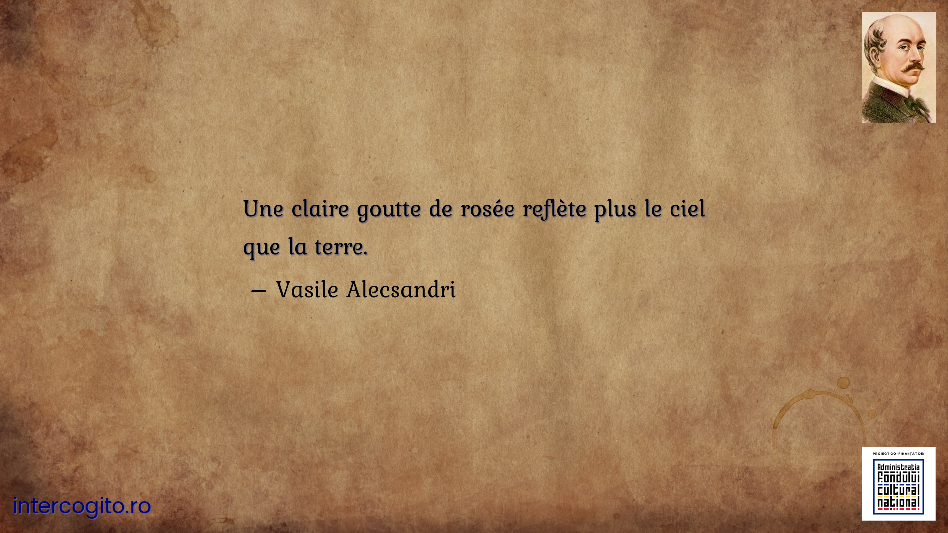 Une claire goutte de rosée reflète plus le ciel que la terre. 